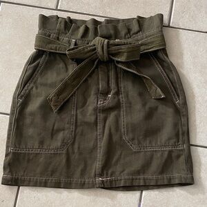 Free People Olive Green Mini Skirt with Belt